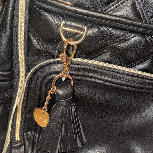 Itzy Ritzy Black Quilted Backpack with Gold Details - Picture 12 of 12